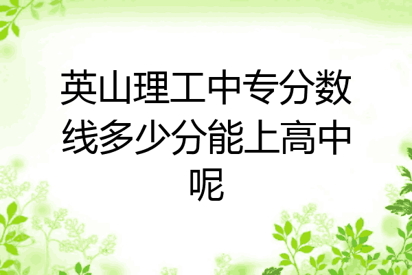 英山理工中专分数线多少分能上高中呢