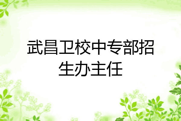 武昌卫校中专部招生办主任