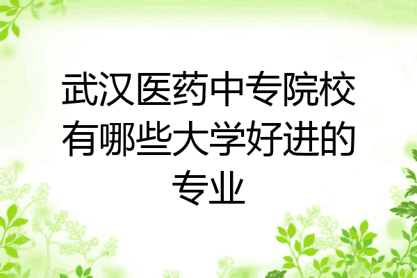 武汉医药中专院校有哪些大学好进的专业