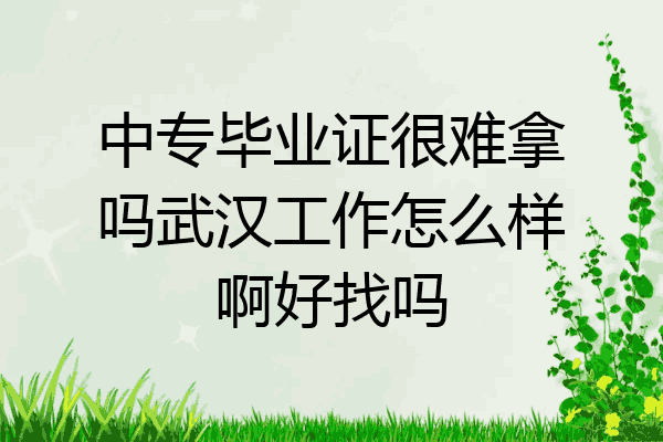 中专毕业证很难拿吗武汉工作怎么样啊好找吗