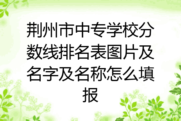 荆州市中专学校分数线排名表图片及名字及名称怎么填报