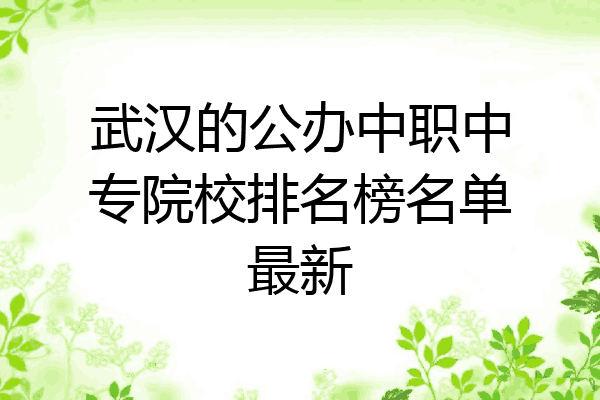 武汉的公办中职中专院校排名榜名单最新