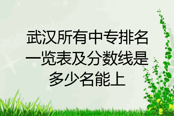 武汉所有中专排名一览表及分数线是多少名能上