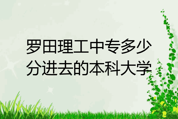 罗田理工中专多少分进去的本科大学