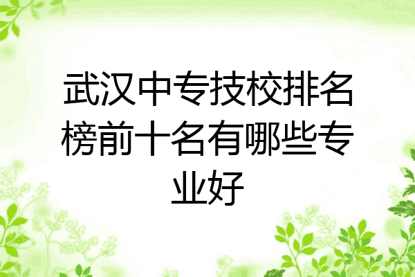 武汉中专技校排名榜前十名有哪些专业好