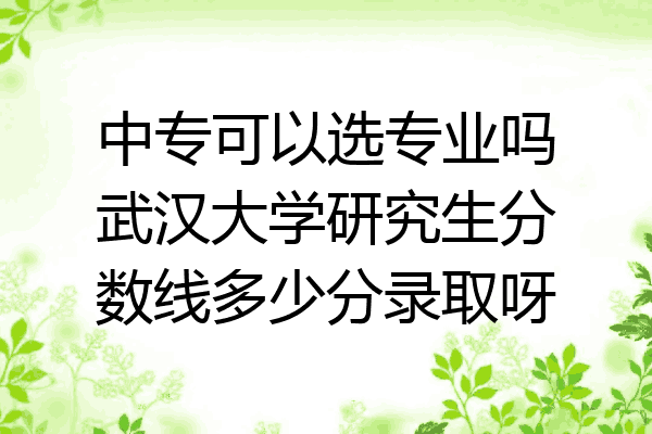 中专可以选专业吗武汉大学研究生分数线多少分录取呀