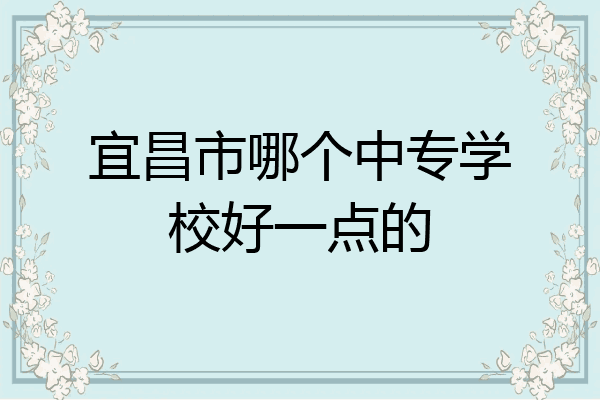 宜昌市哪个中专学校好一点的