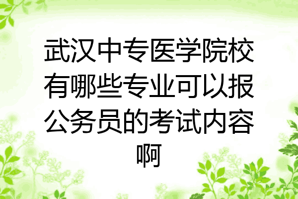 武汉中专医学院校有哪些专业可以报公务员的考试内容啊