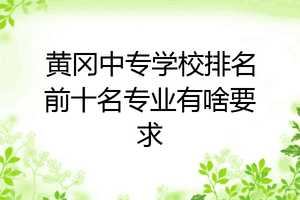 黄冈中专学校排名前十名专业有啥要求