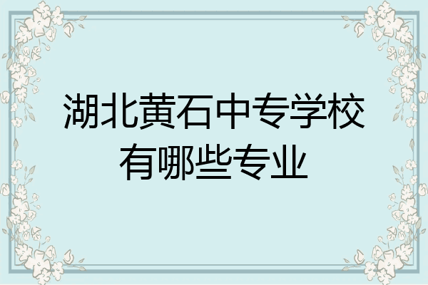 湖北黄石中专学校有哪些专业