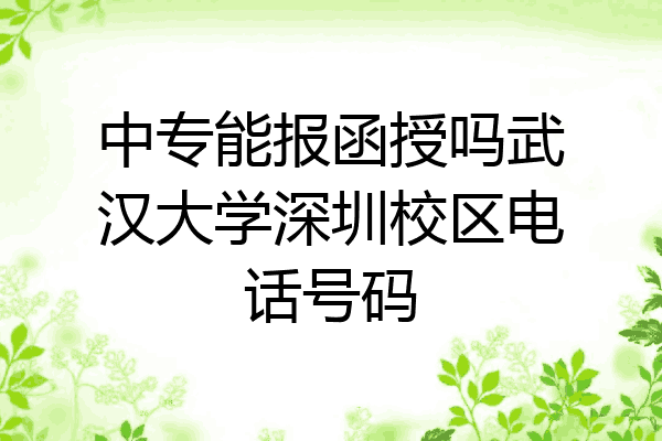 中专能报函授吗武汉大学深圳校区电话号码