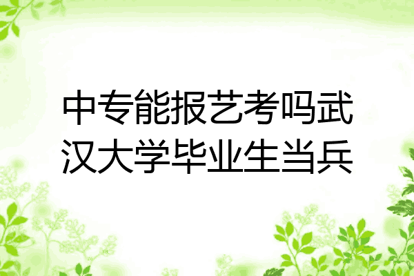 中专能报艺考吗武汉大学毕业生当兵