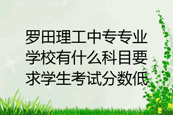 罗田理工中专专业学校有什么科目要求学生考试分数低