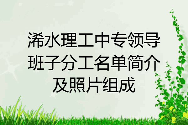 浠水理工中专领导班子分工名单简介及照片组成