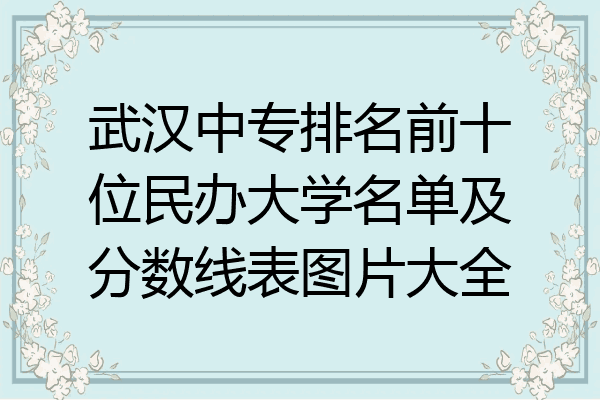 武汉中专排名前十位民办大学名单及分数线表图片大全