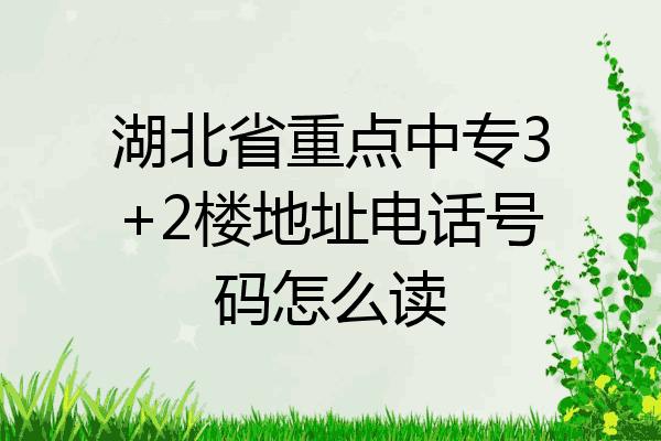 湖北省重点中专3+2楼地址电话号码怎么读
