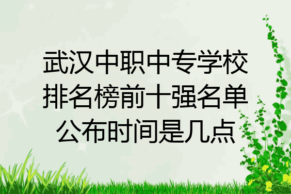 武汉中职中专学校排名榜前十强名单公布时间是几点