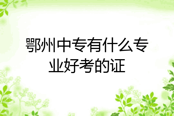 鄂州中专有什么专业好考的证