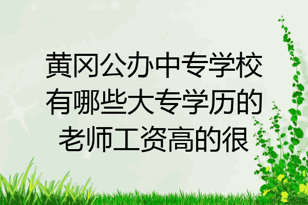黄冈公办中专学校有哪些大专学历的老师工资高的很