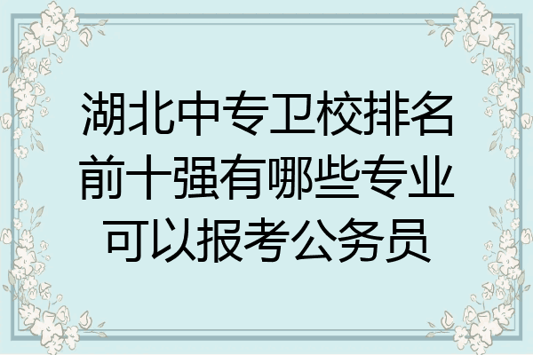 湖北中专卫校排名前十强有哪些专业可以报考公务员