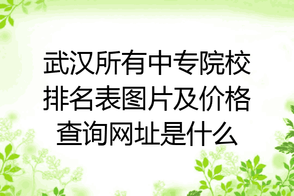 武汉所有中专院校排名表图片及价格查询网址是什么