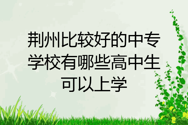 荆州比较好的中专学校有哪些高中生可以上学