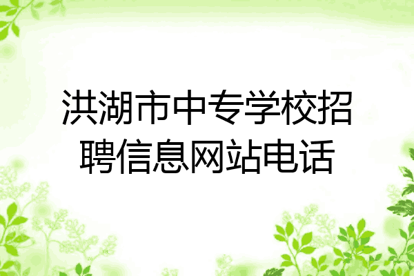 洪湖市中专学校招聘信息网站电话