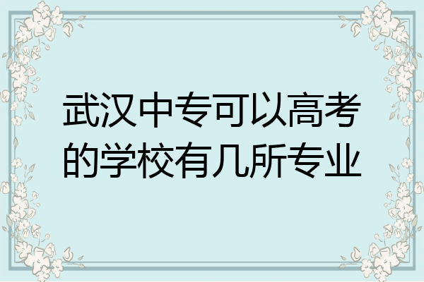 武汉中专可以高考的学校有几所专业