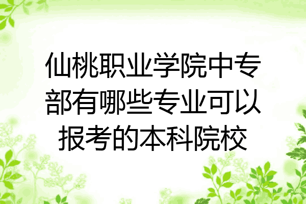 仙桃职业学院中专部有哪些专业可以报考的本科院校