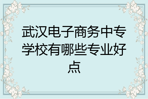 武汉电子商务中专学校有哪些专业好点