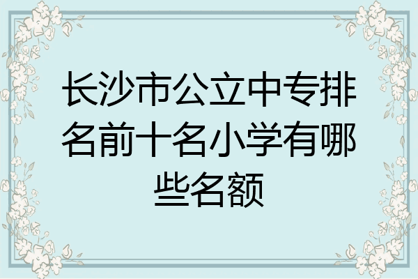 长沙市公立中专排名前十名小学有哪些名额