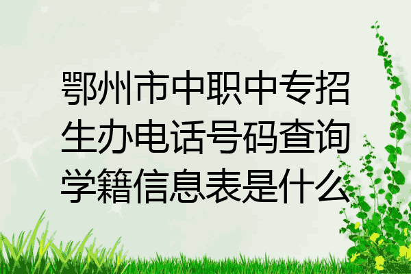 鄂州市中职中专招生办电话号码查询学籍信息表是什么