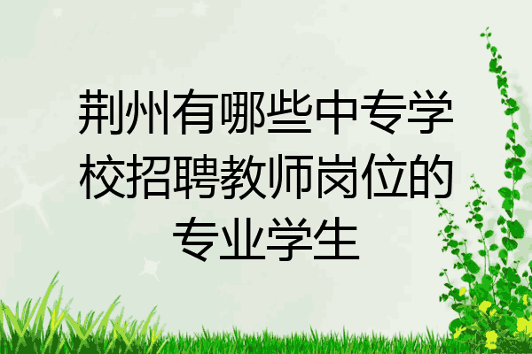 荆州有哪些中专学校招聘教师岗位的专业学生