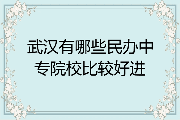 武汉有哪些民办中专院校比较好进