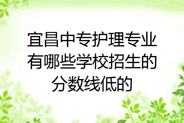 宜昌中专护理专业有哪些学校招生的分数线低的
