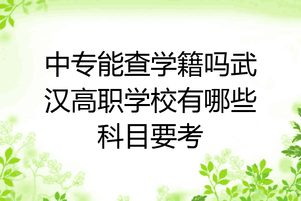 中专能查学籍吗武汉高职学校有哪些科目要考