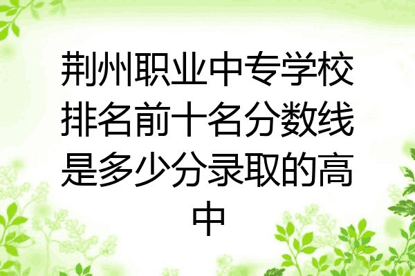 荆州职业中专学校排名前十名分数线是多少分录取的高中