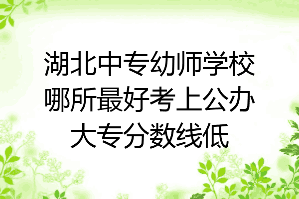 湖北中专幼师学校哪所最好考上公办大专分数线低