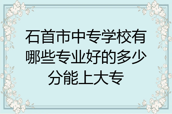 石首市中专学校有哪些专业好的多少分能上大专