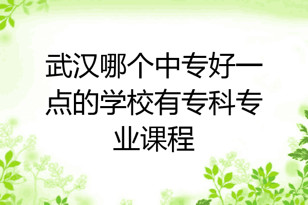 武汉哪个中专好一点的学校有专科专业课程