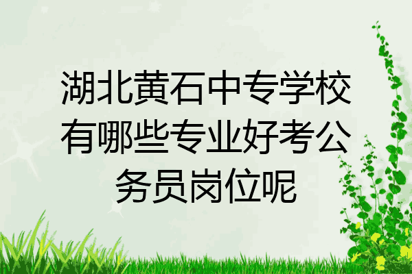 湖北黄石中专学校有哪些专业好考公务员岗位呢