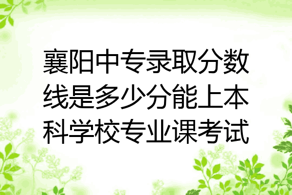 襄阳中专录取分数线是多少分能上本科学校专业课考试