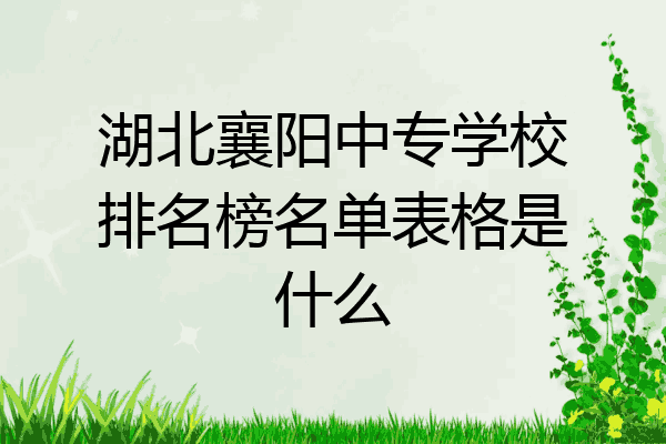 湖北襄阳中专学校排名榜名单表格是什么