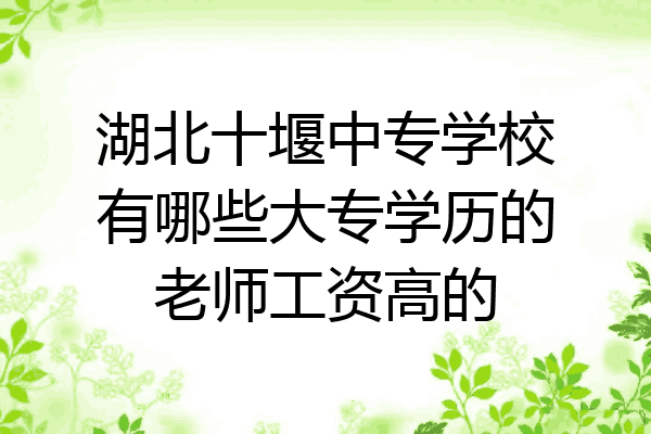 湖北十堰中专学校有哪些大专学历的老师工资高的