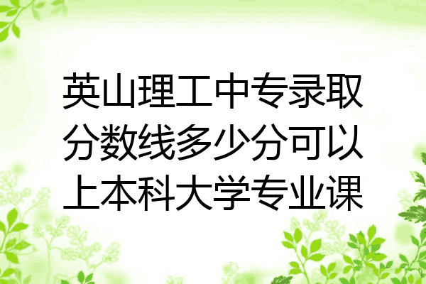 英山理工中专录取分数线多少分可以上本科大学专业课