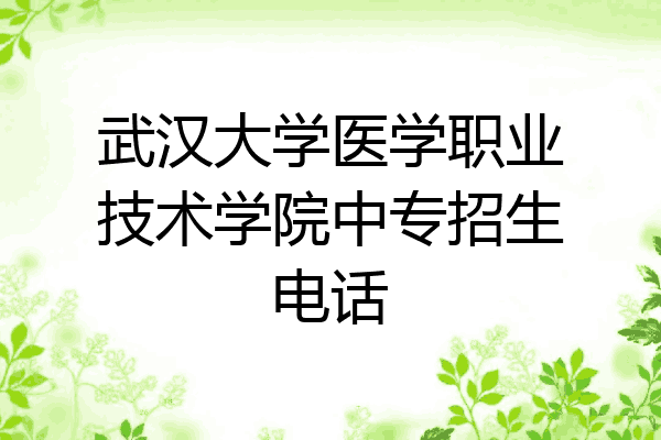 武汉大学医学职业技术学院中专招生电话