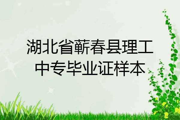 湖北省蕲春县理工中专毕业证样本