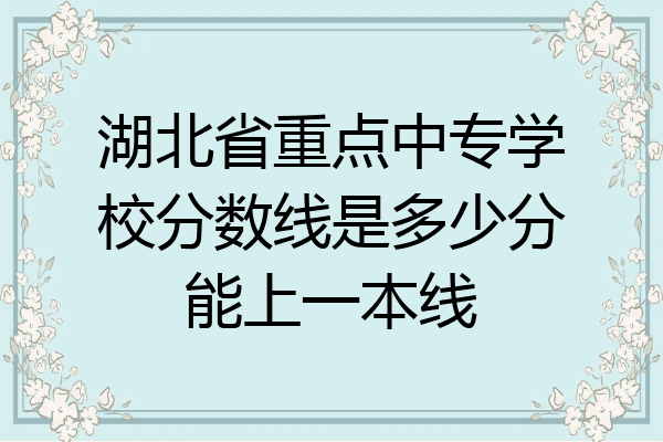 湖北省重点中专学校分数线是多少分能上一本线