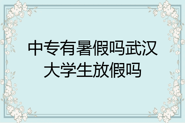 中专有暑假吗武汉大学生放假吗