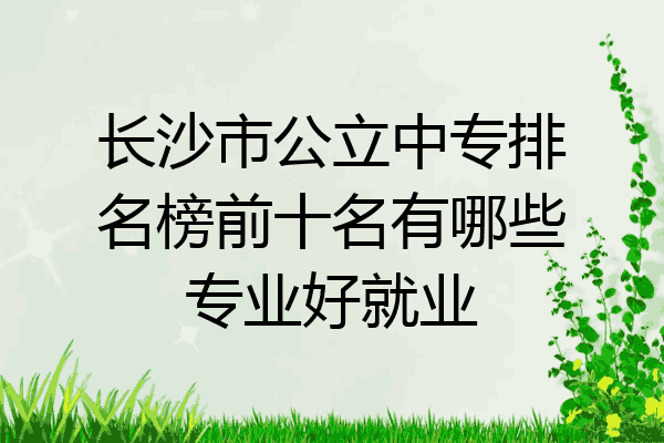 长沙市公立中专排名榜前十名有哪些专业好就业